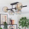 Ripoll ceiling light, globe light Amber, clear, Smoke-coloured, 5-light sources