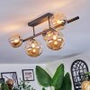 Chehalis ceiling light, globe light Amber, 5-light sources