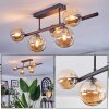 Chehalis ceiling light, globe light Amber, 5-light sources