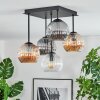 Ripoll ceiling light, globe light Amber, clear, Smoke-coloured, 5-light sources