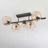 Ripoll ceiling light, globe light Amber, clear, 5-light sources