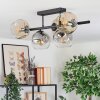 Ripoll ceiling light, globe light Amber, clear, Smoke-coloured, 5-light sources