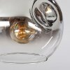 Ripoll ceiling light, globe light chrome, clear, Smoke-coloured, 5-light sources