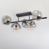 Ripoll ceiling light, globe light clear, Smoke-coloured, 5-light sources
