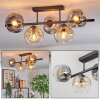 Ripoll ceiling light, globe light Amber, clear, Smoke-coloured, 5-light sources