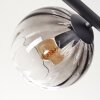 Koyoto ceiling light, globe light clear, Smoke-coloured, 5-light sources
