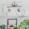 Saire ceiling light, ceiling spotlight chrome, matt nickel, 2-light sources