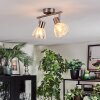 Saire ceiling light, ceiling spotlight chrome, matt nickel, 2-light sources