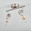 Saire ceiling light, ceiling spotlight chrome, matt nickel, 2-light sources