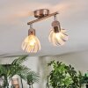 Saire ceiling light, ceiling spotlight chrome, matt nickel, 2-light sources