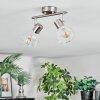 Saire ceiling light, ceiling spotlight chrome, matt nickel, 2-light sources