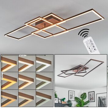 Brina ceiling light LED brown, 1-light source, Remote control
