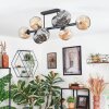 Ripoll ceiling light, globe light Amber, Smoke-coloured, 8-light sources