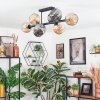 Ripoll ceiling light, globe light Amber, Smoke-coloured, 8-light sources