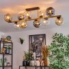 Koyoto ceiling light, globe light gold, black, 10-light sources