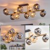 Koyoto ceiling light, globe light gold, black, 10-light sources