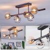 Chehalis ceiling light, globe light Amber, clear, Smoke-coloured, 5-light sources