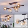 Chehalis ceiling light, globe light Amber, clear, 5-light sources