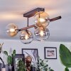 Chehalis ceiling light, globe light Amber, clear, Smoke-coloured, 5-light sources
