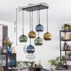 Koyoto hanging light, globe light, pendant light blue, gold, green, 6-light sources