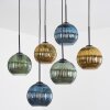 Koyoto hanging light, globe light, pendant light blue, gold, green, 6-light sources
