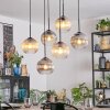 Koyoto hanging light, globe light, pendant light Amber, clear, Smoke-coloured, 6-light sources