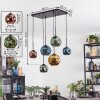 Ripoll hanging light, globe light, pendant light blue, gold, green, coppery, 6-light sources