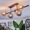 Chehalis ceiling light, globe light Amber, Smoke-coloured, 5-light sources