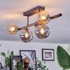 Chehalis ceiling light, globe light Amber, Smoke-coloured, 5-light sources