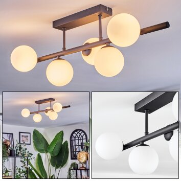 Chehalis ceiling light, globe light white, 5-light sources