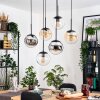 Gastor hanging light, globe light, pendant light Amber, chrome, clear, Smoke-coloured, 6-light sources