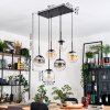 Gastor hanging light, globe light, pendant light Amber, clear, Smoke-coloured, 6-light sources