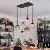 Gastor hanging light, globe light, pendant light Amber, clear, Smoke-coloured, 6-light sources