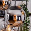 Gastor hanging light, globe light, pendant light Amber, chrome, clear, Smoke-coloured, 6-light sources