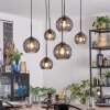 Koyoto hanging light, globe light, pendant light Smoke-coloured, 6-light sources