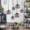 Koyoto hanging light, globe light, pendant light Smoke-coloured, 6-light sources