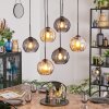 Koyoto hanging light, globe light, pendant light Amber, Smoke-coloured, 6-light sources