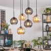 Koyoto hanging light, globe light, pendant light Amber, Smoke-coloured, 6-light sources
