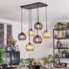 Koyoto hanging light, globe light, pendant light Amber, Smoke-coloured, 6-light sources