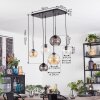 Koyoto hanging light, globe light, pendant light Amber, clear, Smoke-coloured, 6-light sources
