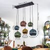 Koyoto hanging light, globe light, pendant light blue, gold, green, coppery, 6-light sources