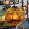 Koyoto hanging light, globe light, pendant light blue, gold, green, coppery, 6-light sources