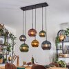 Koyoto hanging light, globe light, pendant light blue, gold, green, coppery, 6-light sources