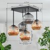 Ripoll ceiling light, globe light Amber, Smoke-coloured, 5-light sources