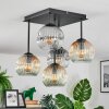 Ripoll ceiling light, globe light Amber, clear, Smoke-coloured, 5-light sources