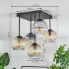 Ripoll ceiling light, globe light Amber, clear, Smoke-coloured, 5-light sources
