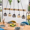 Koyoto hanging light, globe light, pendant light Ecru, black, 5-light sources