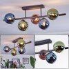 Chehalis ceiling light, globe light blue, green, coppery, 5-light sources