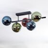 Chehalis ceiling light, globe light blue, green, coppery, 5-light sources