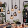 Gastor hanging light, globe light, pendant light Amber, Smoke-coloured, 6-light sources